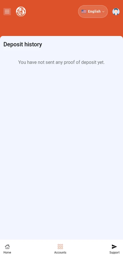 The demo account has no entries in this list.