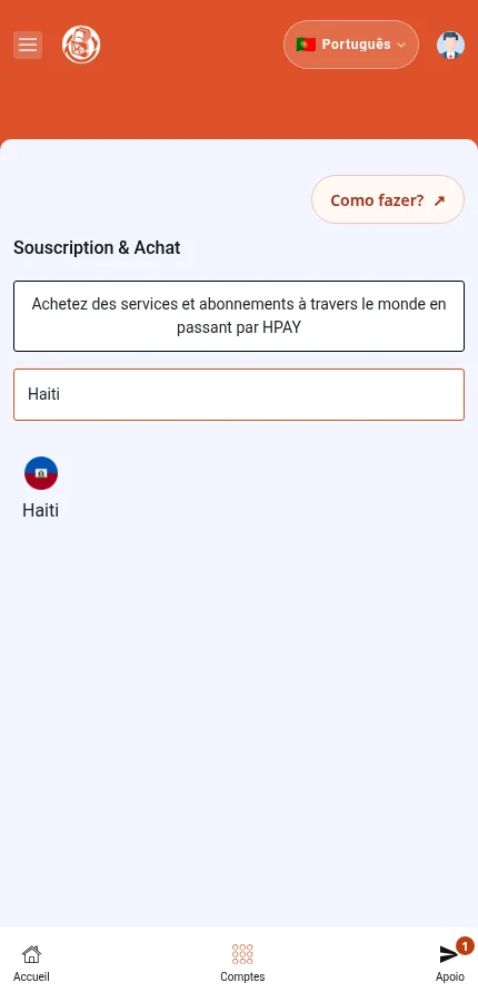 A pesquisa real está filtrada por Haiti. Toque na bandeira para ver os operadores desse país.
